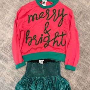 Chic Queen of Sparkles Christmas Outfit
Sweater is a medium 
Skirt is a small